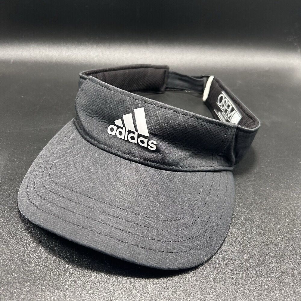 Adidas Visor Men's One Size Solid Black Adjustable Hook & Loop